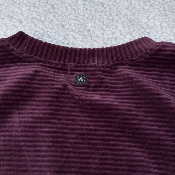 Prana Escambia Velour Pullover Sweatshirt Purple - Picture 5 of 7